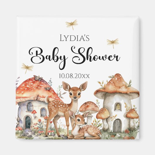 Boho Woodland Forest Animals Baby shower Magneet (Voorkant)