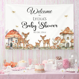 Boho Woodland Forest Animals Baby shower Welkom Spandoek