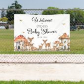 Boho Woodland Forest Animals Baby shower Welkom Spandoek (Insitu)