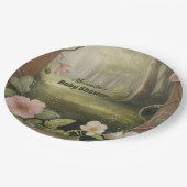 Boho Woodland Forest Baby shower Papieren Bordje (Gekanteld)