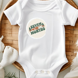 Boho Woodland Forest Baby Zeven Maanden Mijlpaal Ronde Sticker