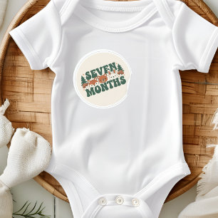 Boho Woodland Forest Baby Zeven Maanden Mijlpaal Ronde Sticker
