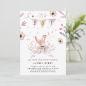 Boho Woodland Forest Bird Baby shower Kaart (Staand voorkant)