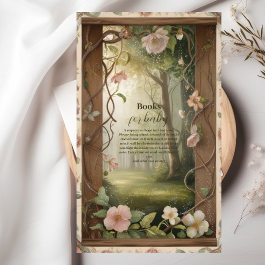 Boho Woodland Forest Boeken voor Baby Informatiekaartje