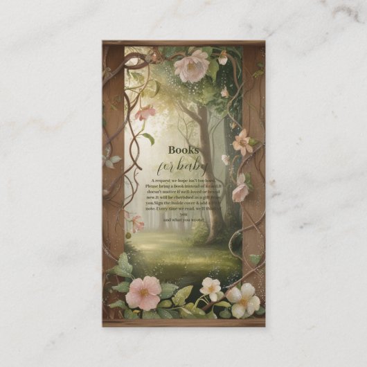 Boho Woodland Forest Boeken voor Baby Informatiekaartje (Voorkant)