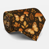 Boho Woodland Forest Paddenstoelen | Herfstkleure Stropdas (Opgerold)
