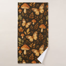Boho Woodland Forest-paddenstoelen | Valkleuren Bad Handdoek