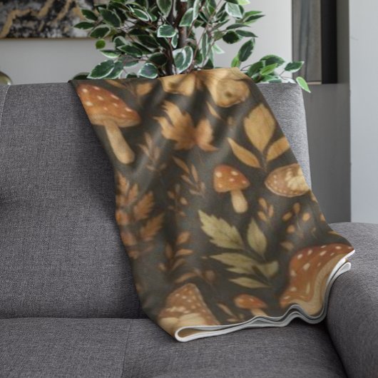 Boho Woodland Forest-paddenstoelen | Valkleuren Fleece Deken