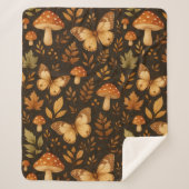 Boho Woodland Forest-paddenstoelen | Valkleuren Sherpa Deken (Voorkant)