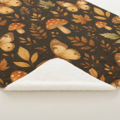 Boho Woodland Forest-paddenstoelen | Valkleuren Sherpa Deken (3/4)