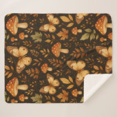 Boho Woodland Forest-paddenstoelen | Valkleuren Sherpa Deken (Voorkant (horizontaal))