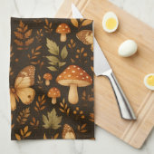 Boho Woodland Forest-paddenstoelen | Valkleuren Theedoek (Quarter Fold)