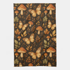 Boho Woodland Forest-paddenstoelen | Valkleuren Theedoek