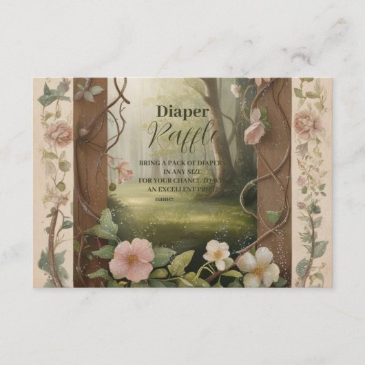 Boho Woodland Forest Raffle Diapper Informatiekaartje (Voorkant)