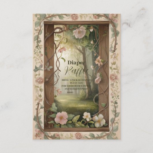 Boho Woodland Forest Raffle Diapper Informatiekaartje (Voorkant)