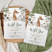 Boho Woodland Fox Baby shower Invitation