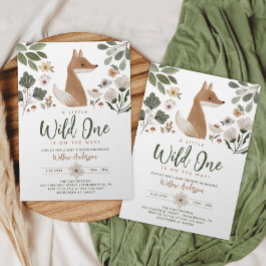 Boho Woodland Fox Baby shower Invitation Kaart