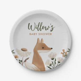 Boho Woodland Fox Baby shower Paper Borden Papieren Bordje