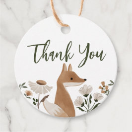 Boho Woodland Fox Baby shower Round Favor Tags Bedankjes Labels