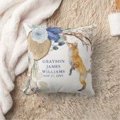 Boho Woodland Fox Bloemige Aangepaste Naam Kussen (Deken)