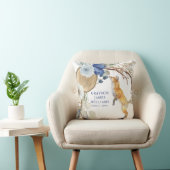 Boho Woodland Fox Bloemige Aangepaste Naam Kussen (Stoel)