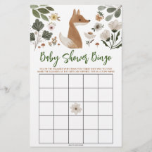 Boho Woodland Fox Vrijgezellenfeest Bingo Game