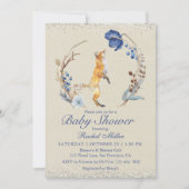 Boho Woodland Fox Waterverf Glitter Baby shower Kaart (Voorkant)