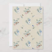 Boho Woodland Fox Waterverf Glitter Baby shower Kaart (Achterkant)