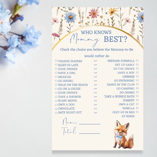 Boho Woodland Fox, wie kent mama het beste spel Flyer