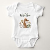 Boho Woodland Fox Wild One Baby Body Romper (Voorkant)