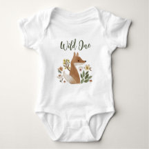 Boho Woodland Fox Wild One Baby Body  