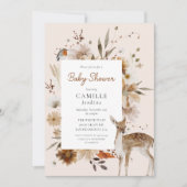 Boho Woodland Genderneutraal Baby shower Kaart (Voorkant)