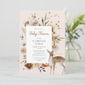 Boho Woodland Genderneutraal Baby shower Kaart (Staand voorkant)