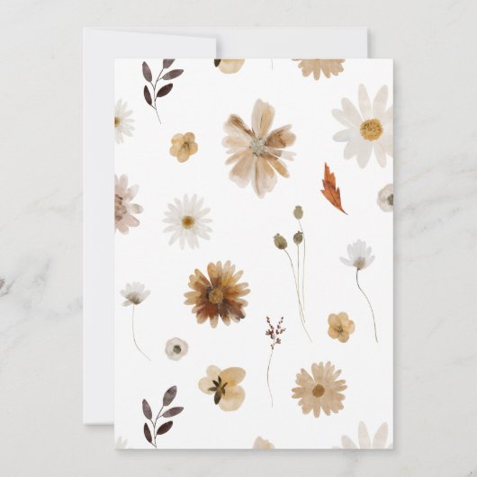 Boho Woodland Genderneutraal Baby shower Kaart (Achterkant)