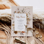 Boho Woodland Genderneutraal Baby shower Kaart