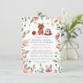 Boho Woodland Greenery Snail Mail Baby shower Kaart (Staand voorkant)