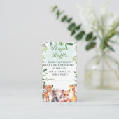 Boho Woodland groen Dieren Luier Raffle Kaart (Staand voorkant)