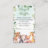 Boho Woodland groen Dieren Luier Raffle Kaart (Voorkant)