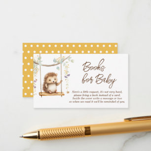 Boho Woodland Hedgehog Baby shower Boeken voor Bab Informatiekaartje