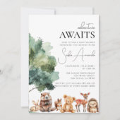 Boho Woodland Leuk Dier Baby shower Kaart (Voorkant)