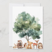 Boho Woodland Leuk Dier Baby shower Kaart (Achterkant)