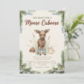 boho woodland moose greenery baby shower kaart (Staand voorkant)