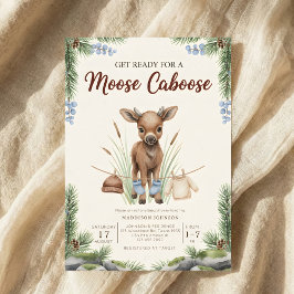 boho woodland moose greenery baby shower kaart