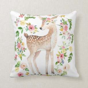 Boho Woodland Nursery Deer Waterverf Baby Pillow Kussen
