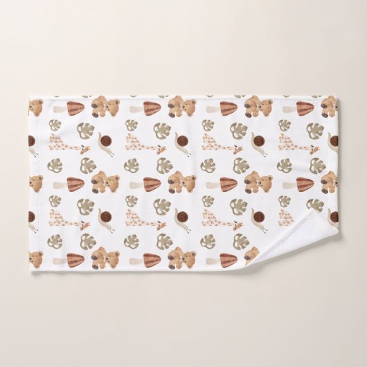 Boho Woodland Oerwoud Animal Pattern Bad Handdoek (Handdoek)