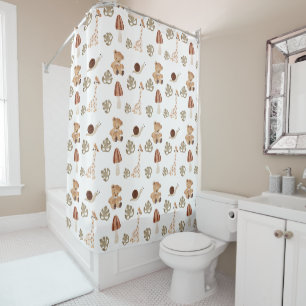 Boho Woodland Oerwoud Animal Pattern Douchegordijn