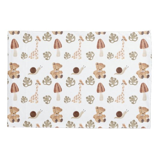 Boho Woodland Oerwoud Animal Pattern Kussensloop (Achterkant)