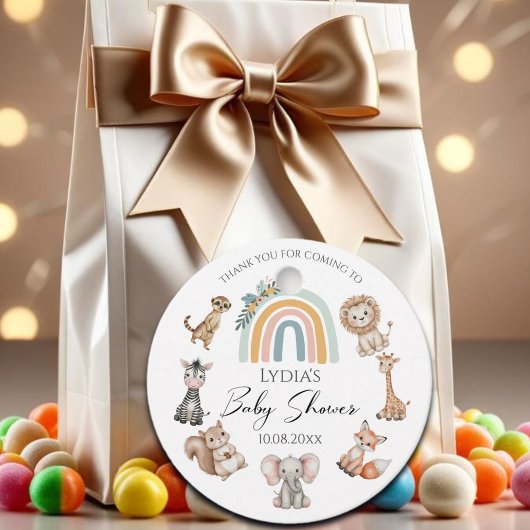 Boho Woodland Oerwoud Animals Baby shower Bedankjes Labels