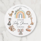 Boho Woodland Oerwoud Animals Baby shower Bedankjes Labels (Voorkant)