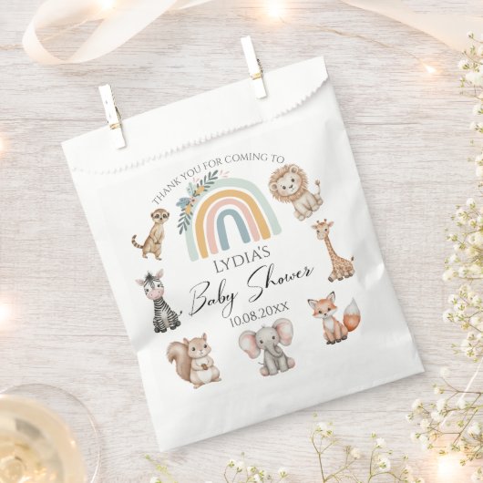 Boho Woodland Oerwoud Animals Baby shower Bedankzakje (Geknipt)